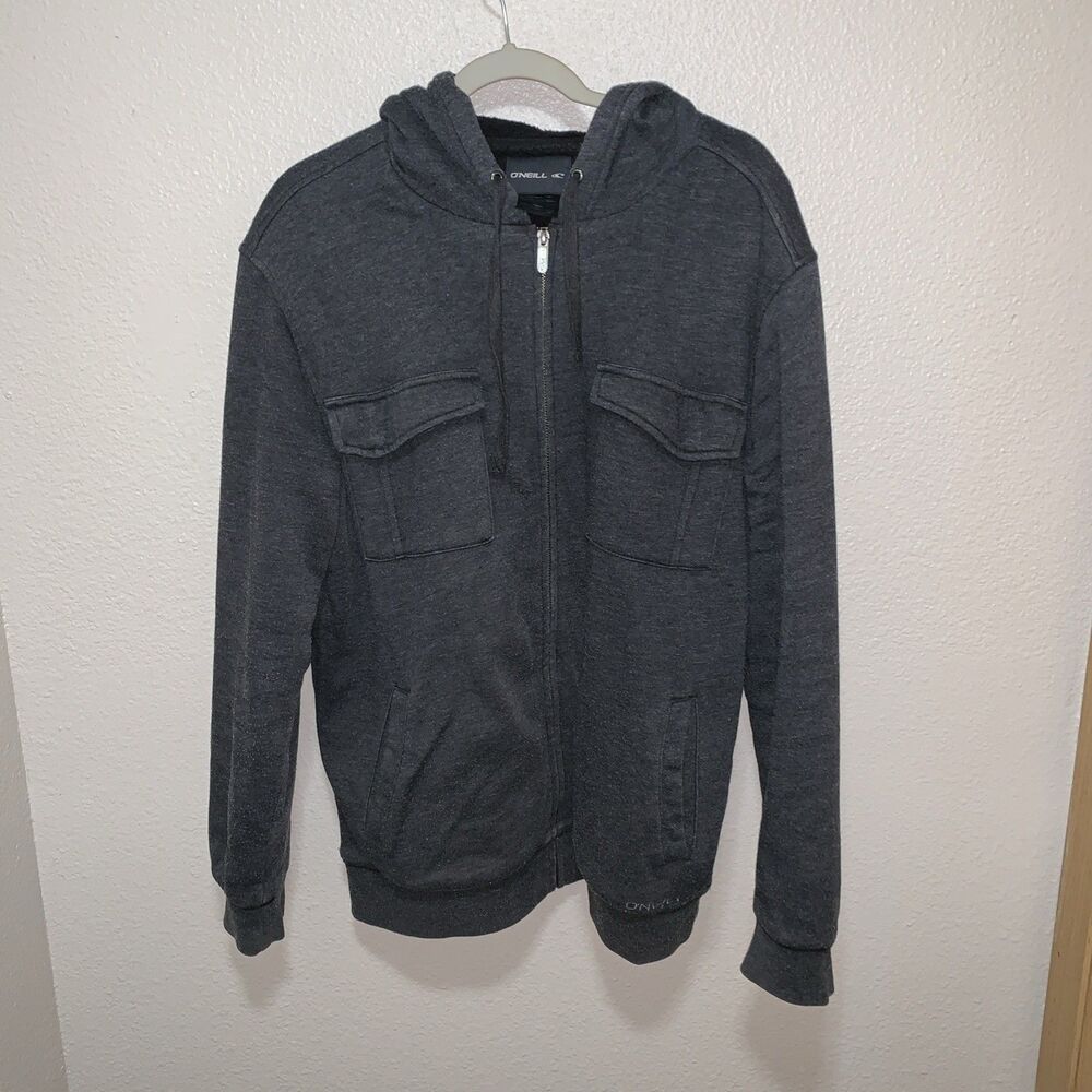 O’Neill Men’s Full Zip Hoodie Size M Gray